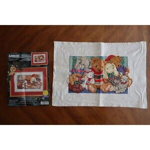 Finished Janlynn Sweater Buddies Bunnies Bears Elephant Cross Stitch Finished
